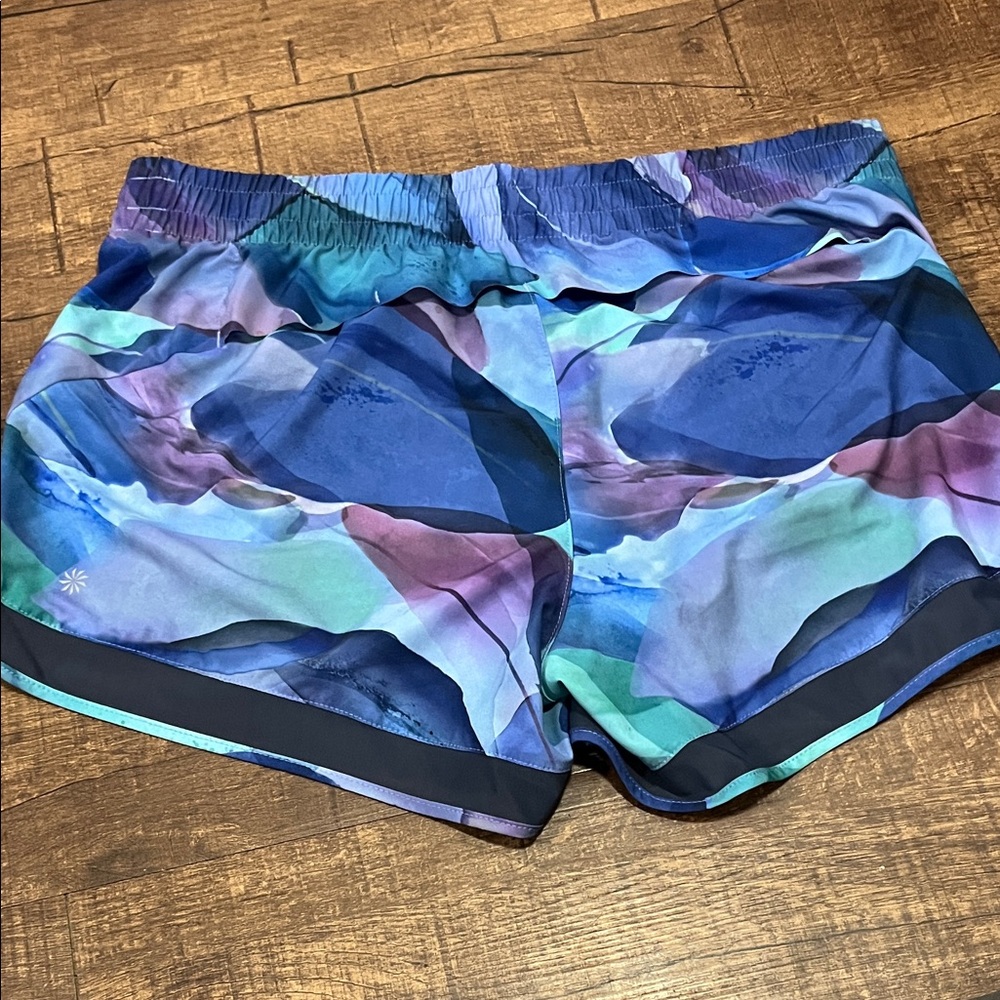 Athleta Printed Mesh Racer Run Short Size L - Picture 5 of 10